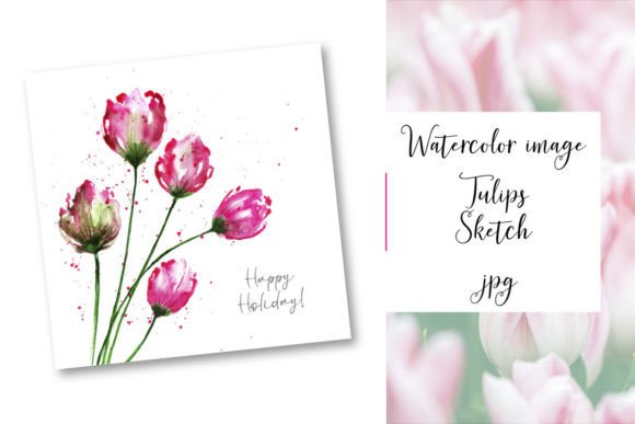 Download Postcard, Tulips, Sketch, Watercolor - Premium Resources