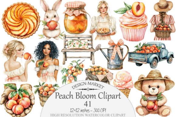 Download Watercolor Peach Bloom Clipart - Bloom Collection